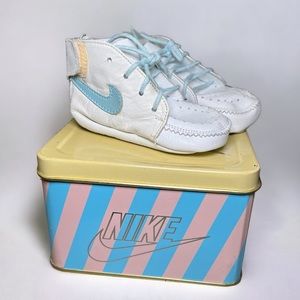 VTG Nike 1984 Sweet Dreams TD Crib Shoes Carolina Blue Jordan 1 High OG Size 0